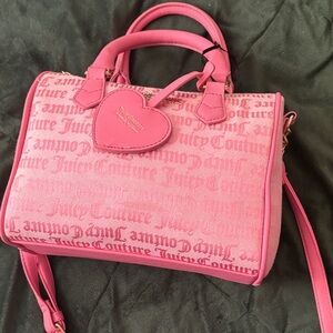 Juicy Couture Pink Satchel Bag with Heart Charm